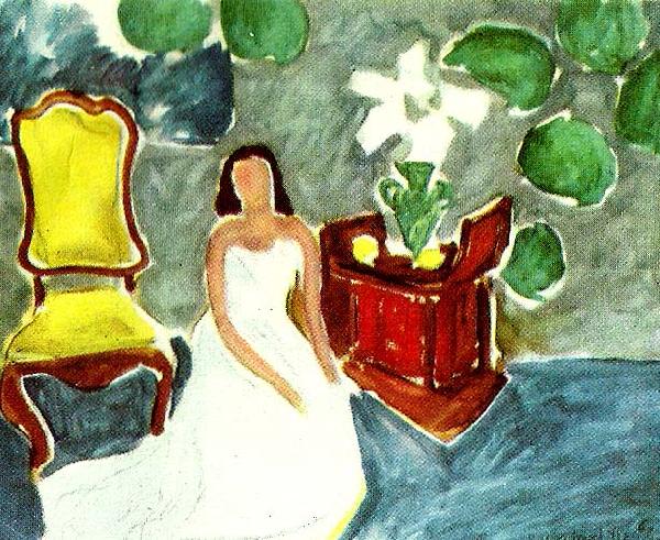 flicka i vit klanning, Henri Matisse